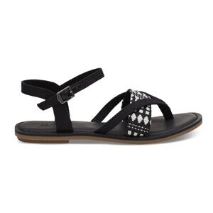 Toms Lexie Black Canvas Geometric Sandals